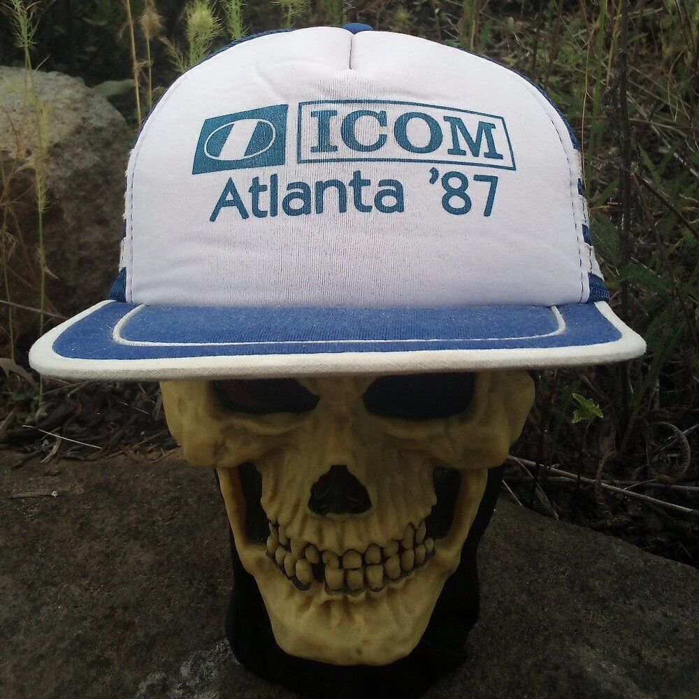 Deadstock Vintage ICOM Atlanta 1987 3 Stripe Trucker Hat